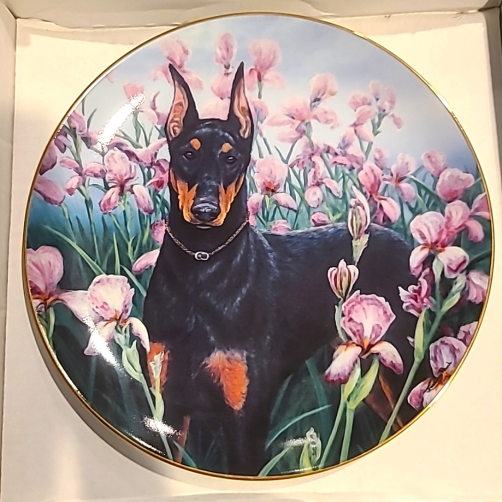 Doberman Danbury Mint Limited Edition Iris Eyes Wall Plate